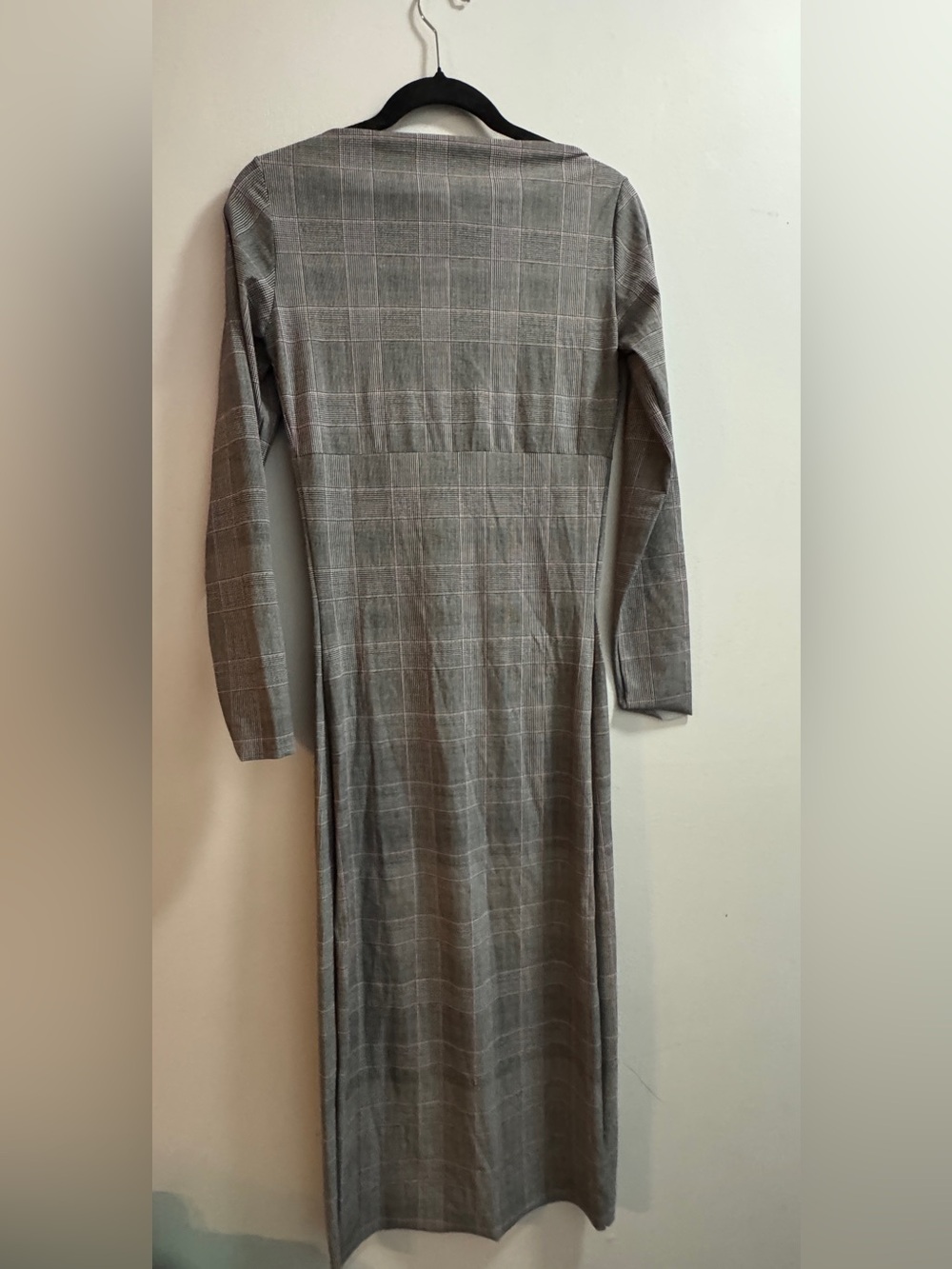 Chiara Boni Coschita Dress Grey Plaid Long Sleeve - Picture 3 of 5